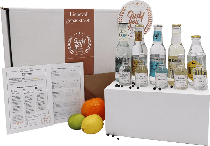 Gin Tasting Box – Zitrusfrucht (5 x Gin + 5x Tonic Water) – Bild 2